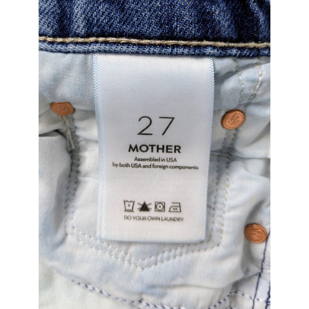 MOTHER Jeans Half Pipe Ankle Superior 27 Did You Bring Me Anything Barrel Blue - Picture 2 of 13